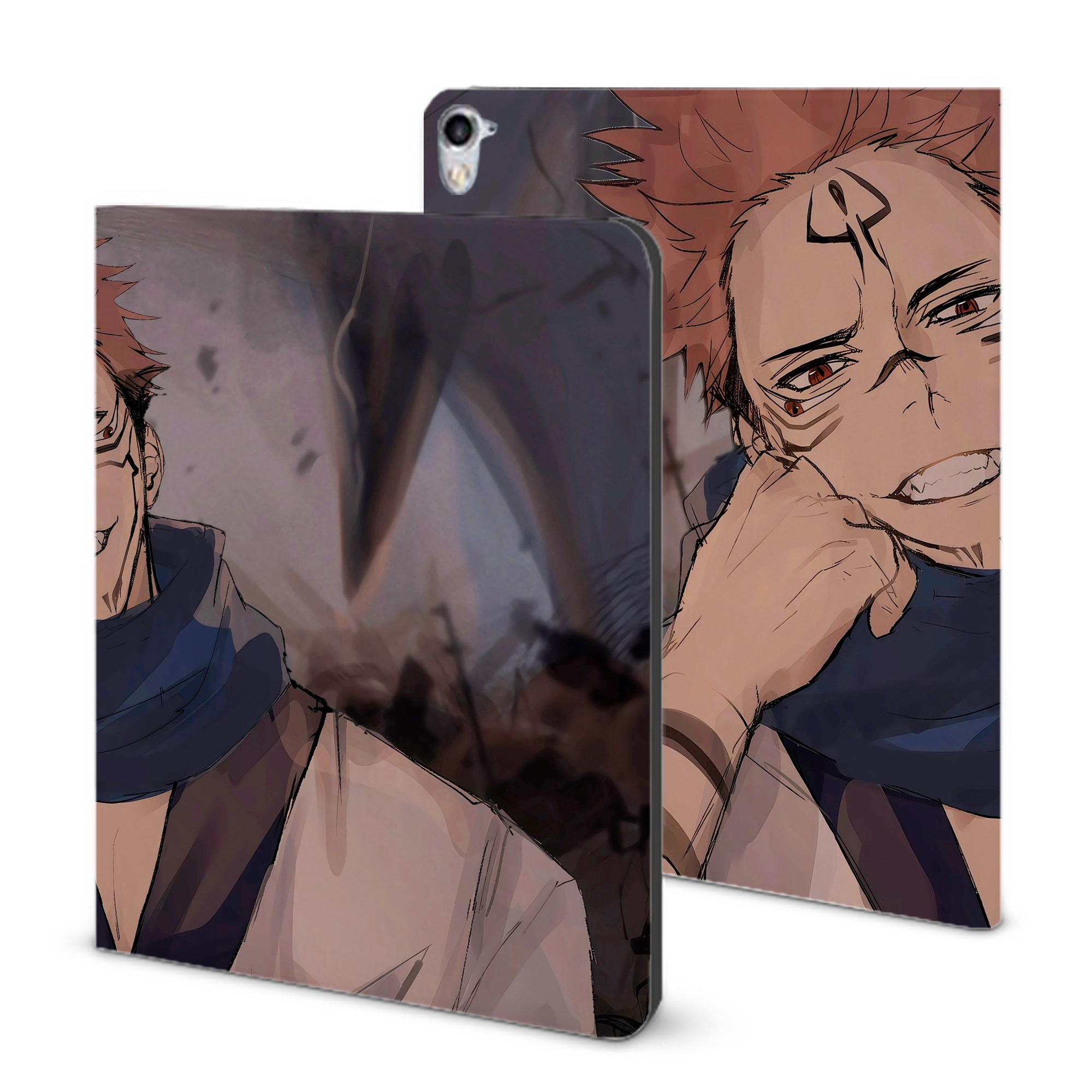 （画像用） 呪術廻戦 Jujutsu Kaisen IPad ケース ブック型 PUレザー TPU 耐衝撃 軽量 薄型 ペン収納なし 全面保護 IPad 各モデル対応